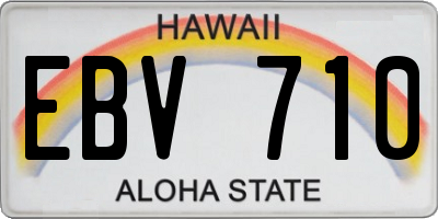 HI license plate EBV710