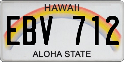 HI license plate EBV712