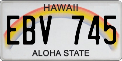 HI license plate EBV745
