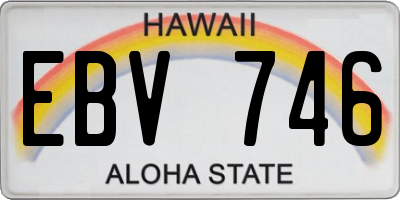 HI license plate EBV746