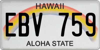 HI license plate EBV759