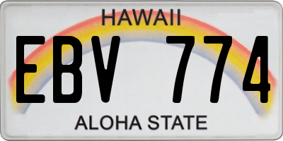 HI license plate EBV774