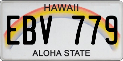 HI license plate EBV779