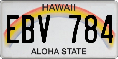 HI license plate EBV784