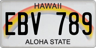 HI license plate EBV789