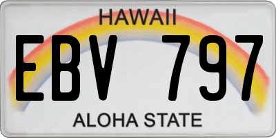 HI license plate EBV797