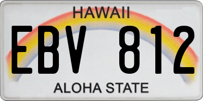HI license plate EBV812