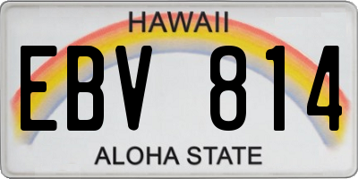 HI license plate EBV814