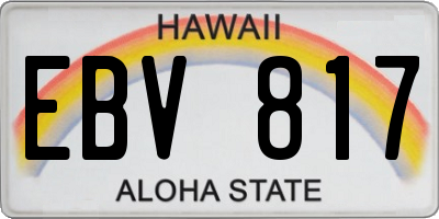 HI license plate EBV817