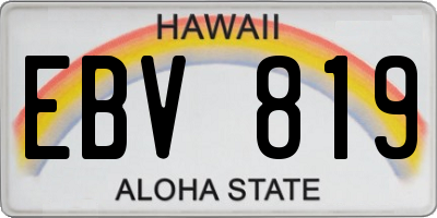 HI license plate EBV819