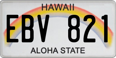 HI license plate EBV821
