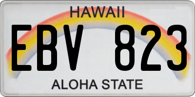 HI license plate EBV823