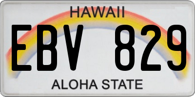 HI license plate EBV829