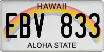 HI license plate EBV833