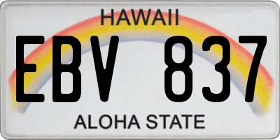 HI license plate EBV837