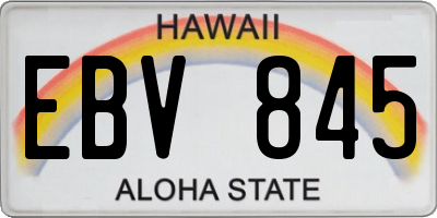 HI license plate EBV845