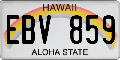 HI license plate EBV859