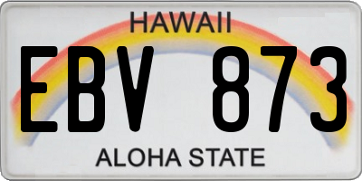 HI license plate EBV873