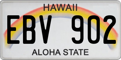 HI license plate EBV902