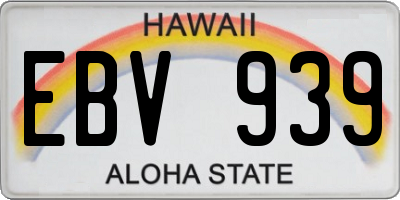 HI license plate EBV939