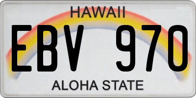 HI license plate EBV970