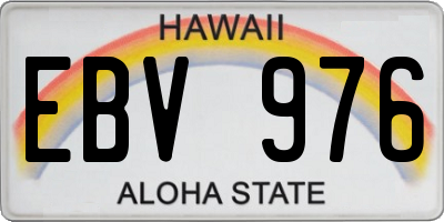 HI license plate EBV976