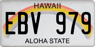 HI license plate EBV979