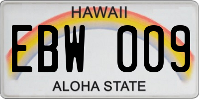HI license plate EBW009