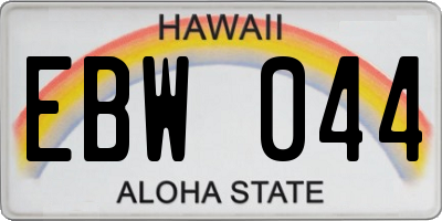 HI license plate EBW044