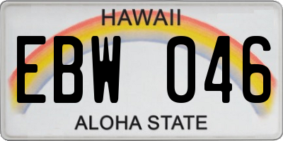 HI license plate EBW046