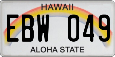 HI license plate EBW049