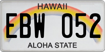 HI license plate EBW052