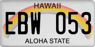 HI license plate EBW053