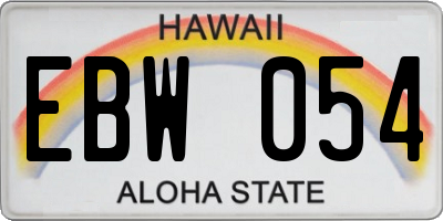 HI license plate EBW054