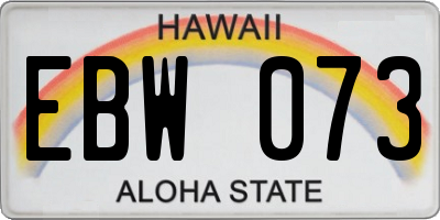 HI license plate EBW073