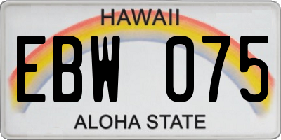 HI license plate EBW075