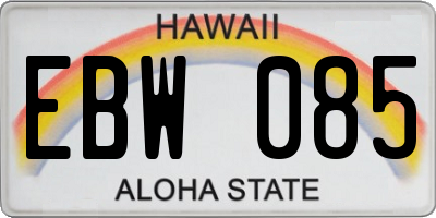 HI license plate EBW085