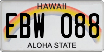 HI license plate EBW088