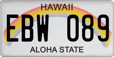 HI license plate EBW089