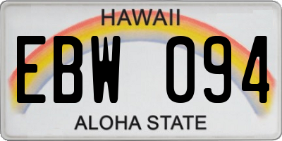 HI license plate EBW094