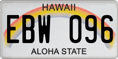 HI license plate EBW096
