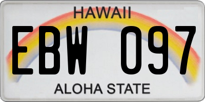 HI license plate EBW097