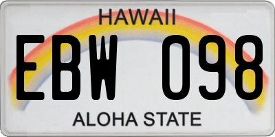 HI license plate EBW098