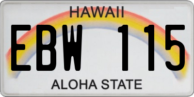 HI license plate EBW115