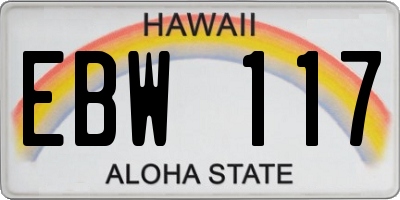 HI license plate EBW117