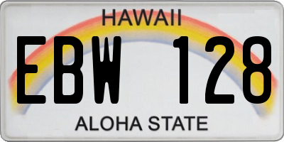 HI license plate EBW128