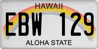 HI license plate EBW129