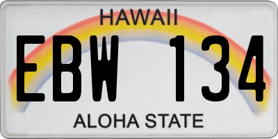 HI license plate EBW134