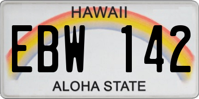 HI license plate EBW142
