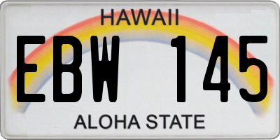 HI license plate EBW145